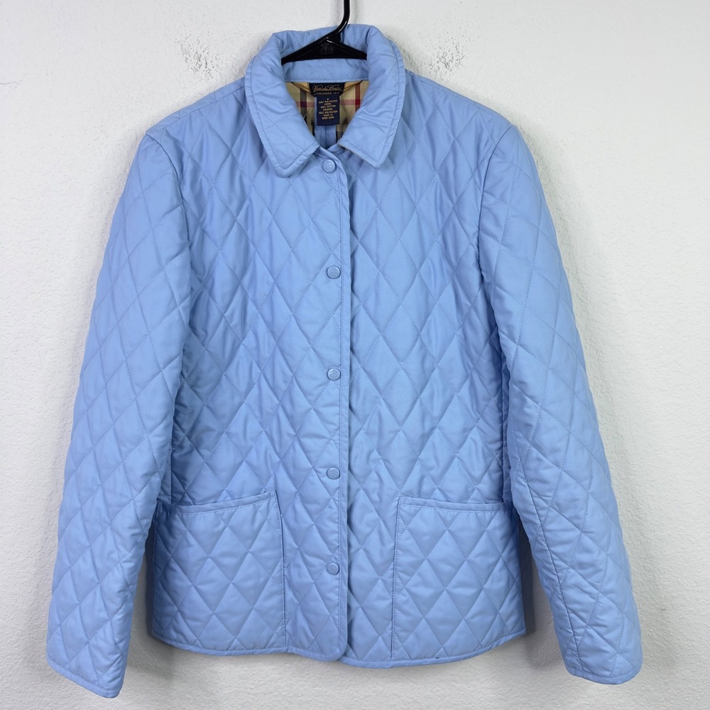 Brooks Brothers Jacket 6 Blue Quilted Plaid Preppy Coastal Field Barn Chore